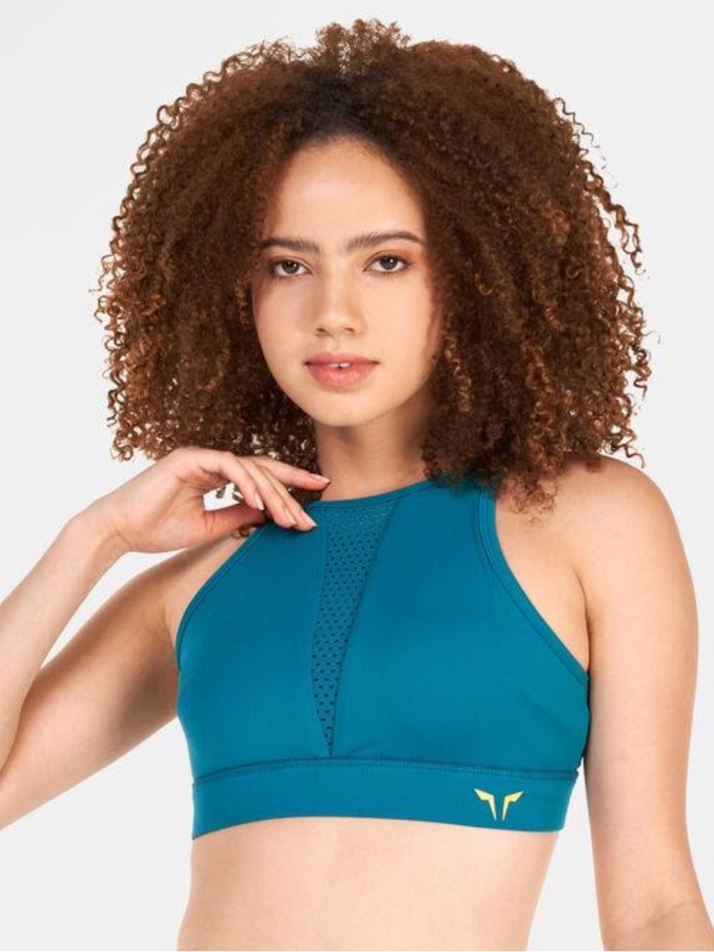 Squatwolf Teal Adjustable High Neck Sports Bra Size Small Gym Fitness